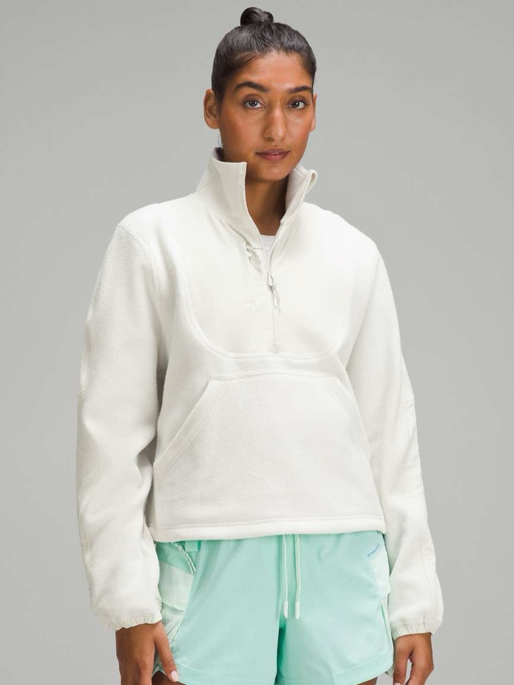Lululemon fleece and ripstop half zip hiking pullover size 6